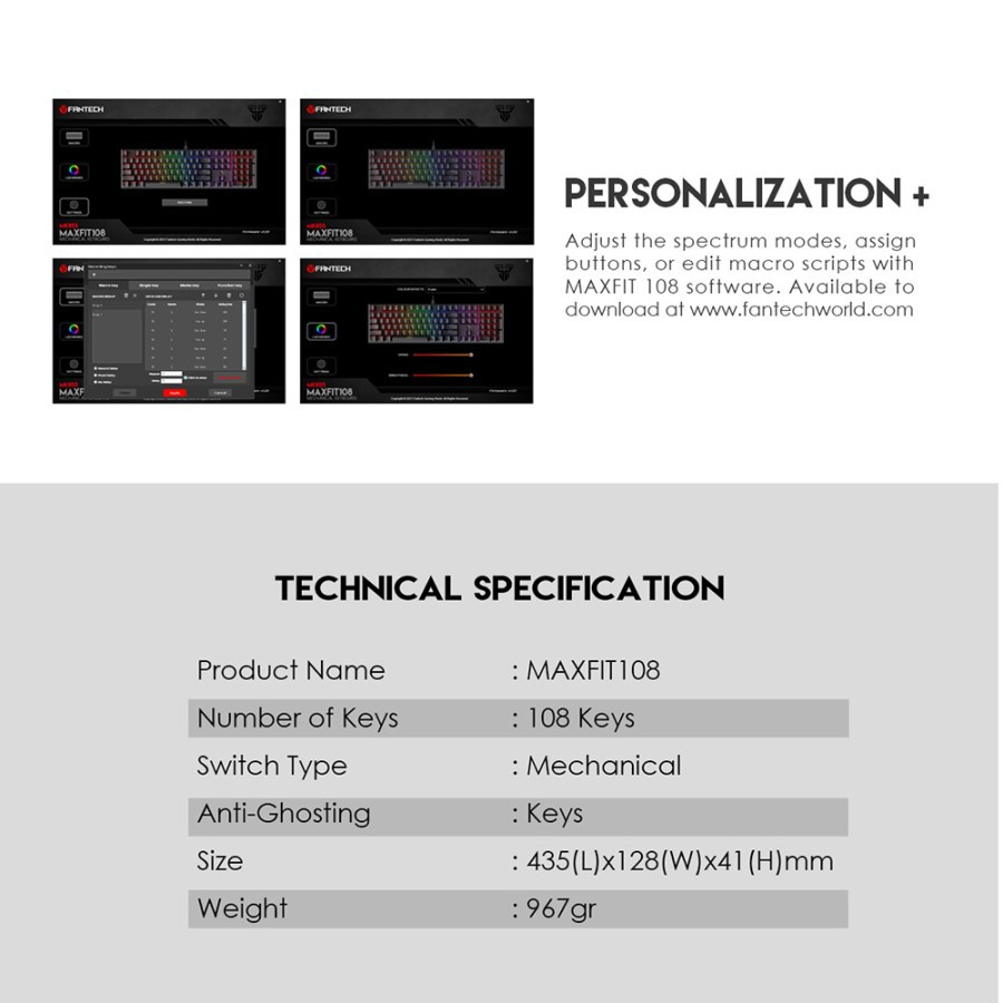 Fantech MK855 MAXFIT108 RGB Mechanical Gaming Keyboard