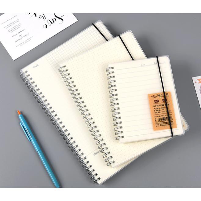 

Buku Tulis A5 Ring Blank, Dot, Grid Cover Transparan - garis Kode 256