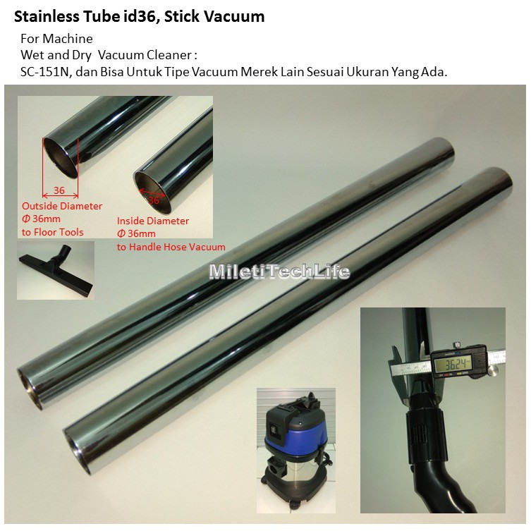 Spare Part Vacuum Cleaner Stick Stainless Tube id36 SC-151N Accessories