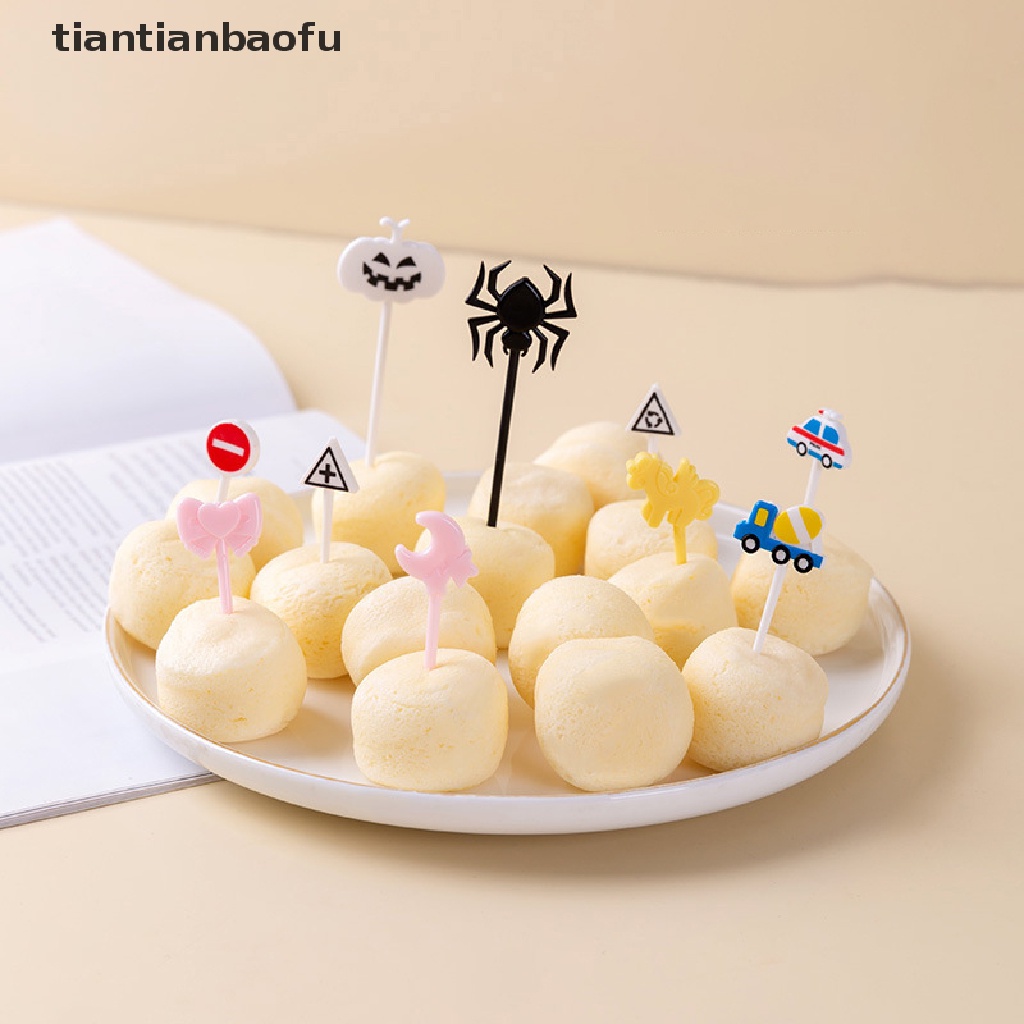 6 / 8 / 10Pcs / Set Garpu Buah / Dessert / Bento Mini Bahan Plastik Selection