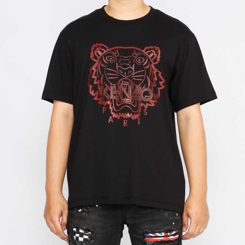 Ken. Tiger Tshirt Black/Maroon