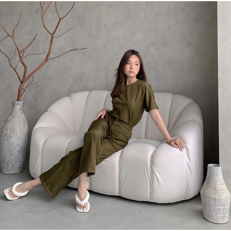 SARA 2 IN 1 SET KOREA - SETELAN WANITA KANTOR ( LONG PANTS ) SETELAN FORMAL KANTOR - PAKAIAN WANITA KANTORAN POLOS - HADIAH / KADO ULTAH CEWEK