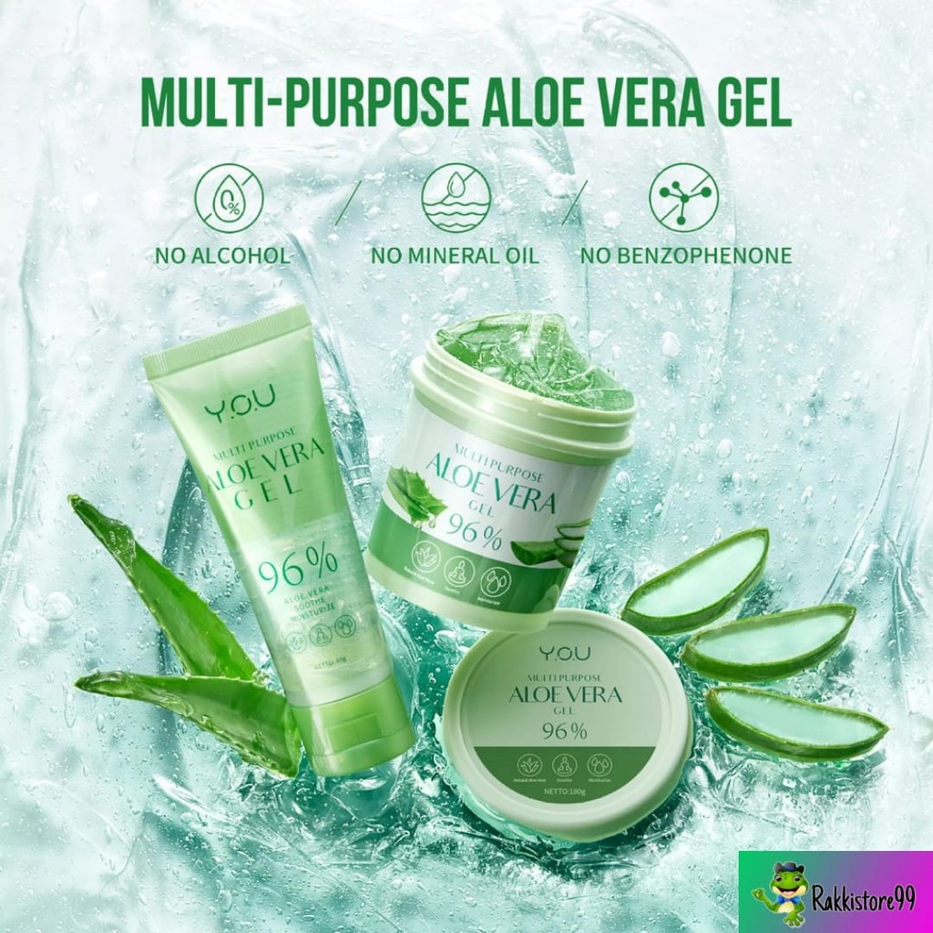 ❣️Rakkistore99❣️YOU Multi Purpose Aloevera Gel 96% 60gr/100g/180g (100% Original)