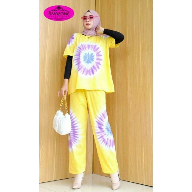 Setelan Tiedye Jumbo Ld 120 cm Bahan Kaos Bisa COD