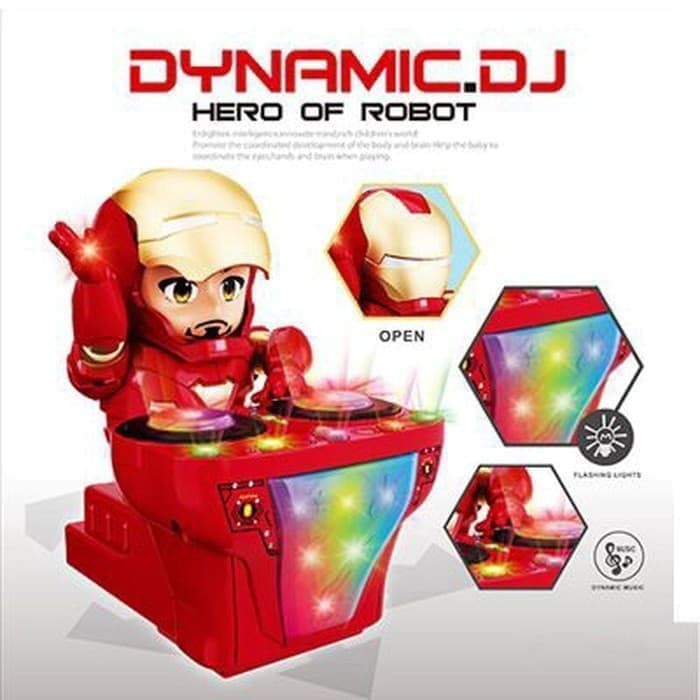 mainan anak dancing robot ironman dj music dynamic dj dance hero dansa