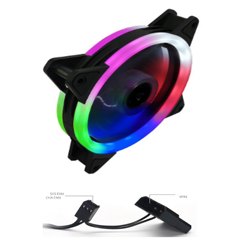 FAN CASING 12CM RGB DOUBLE RING COOLING FAN CASE COOLMOON