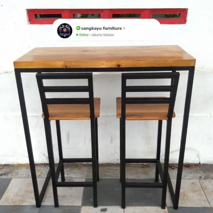 

Ready Meja Kafe 2 Set Kursi Kayu Mahoni Kaki Besi Uk 120X110X60X3 Cm Rediantrastore