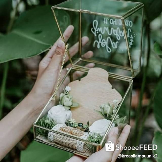 RINGBOX /RING BEARER /KOTAK CINCIN /KOTAK PERHIASAN/RING BOX RUSTIC/TERRARIUM/ SESERAHAN KLU14
