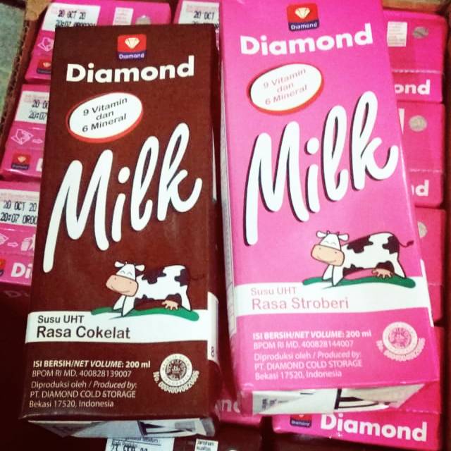 

Susu diamond UHT strawberry, coklat 125ml, strawberry, coklat dan full cream 200 ml