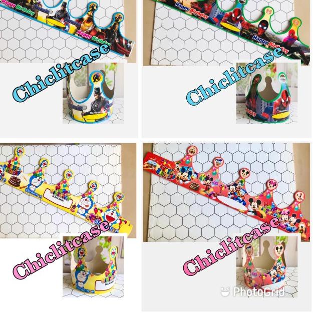 ❆ Topi ulang tahun anak crown mahkota motif tayo hellokitty cars frozen - LOL ▲