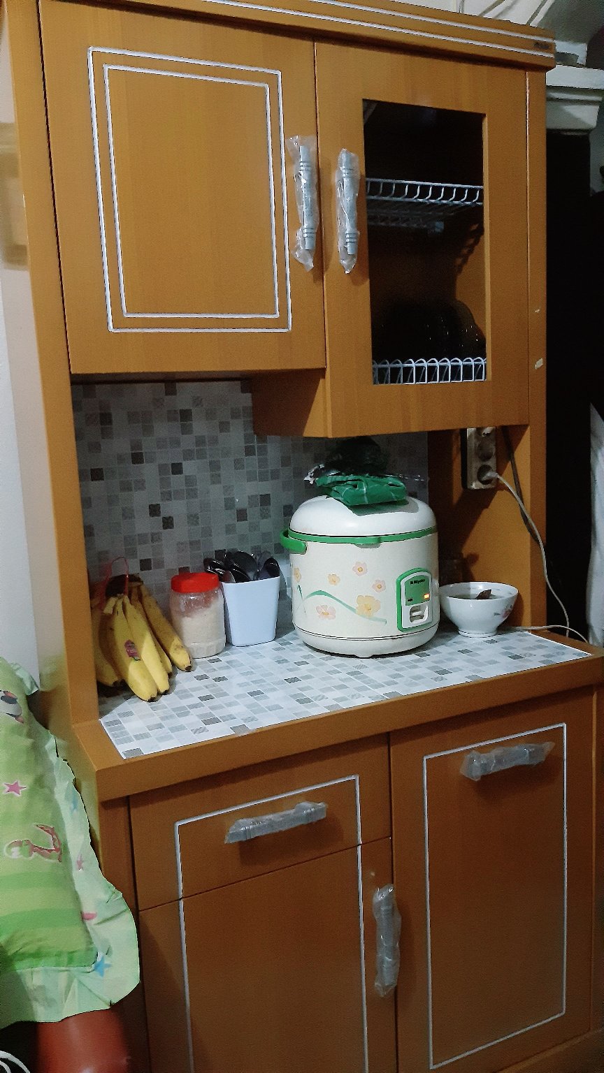 Promo! Lemari Dapur / Lemari Sayur / Rak Piring Kayu Minimalis 2 Pintu