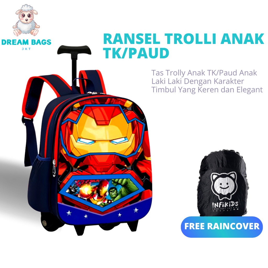 Tas Dorong Anak Sekolah Laki Laki TK Troli DB-1259