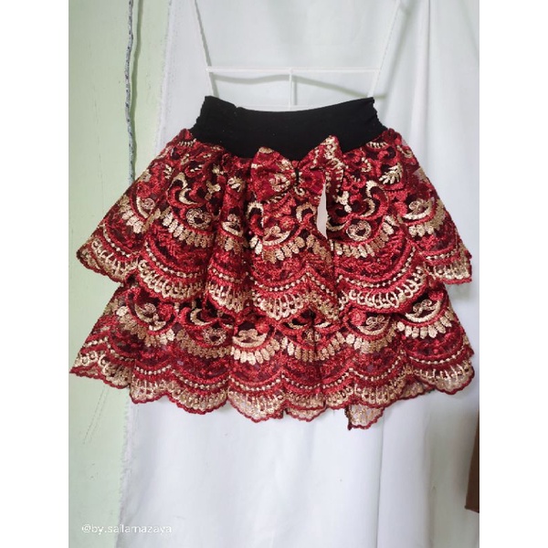 rok rempel brukat / rok anak perempuan / rok brukat