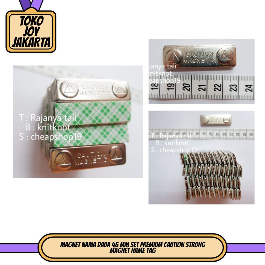 

Magnet Nama Dada 45 mm SET PREMIUM CAUTION STRONG Magnet Name Tag