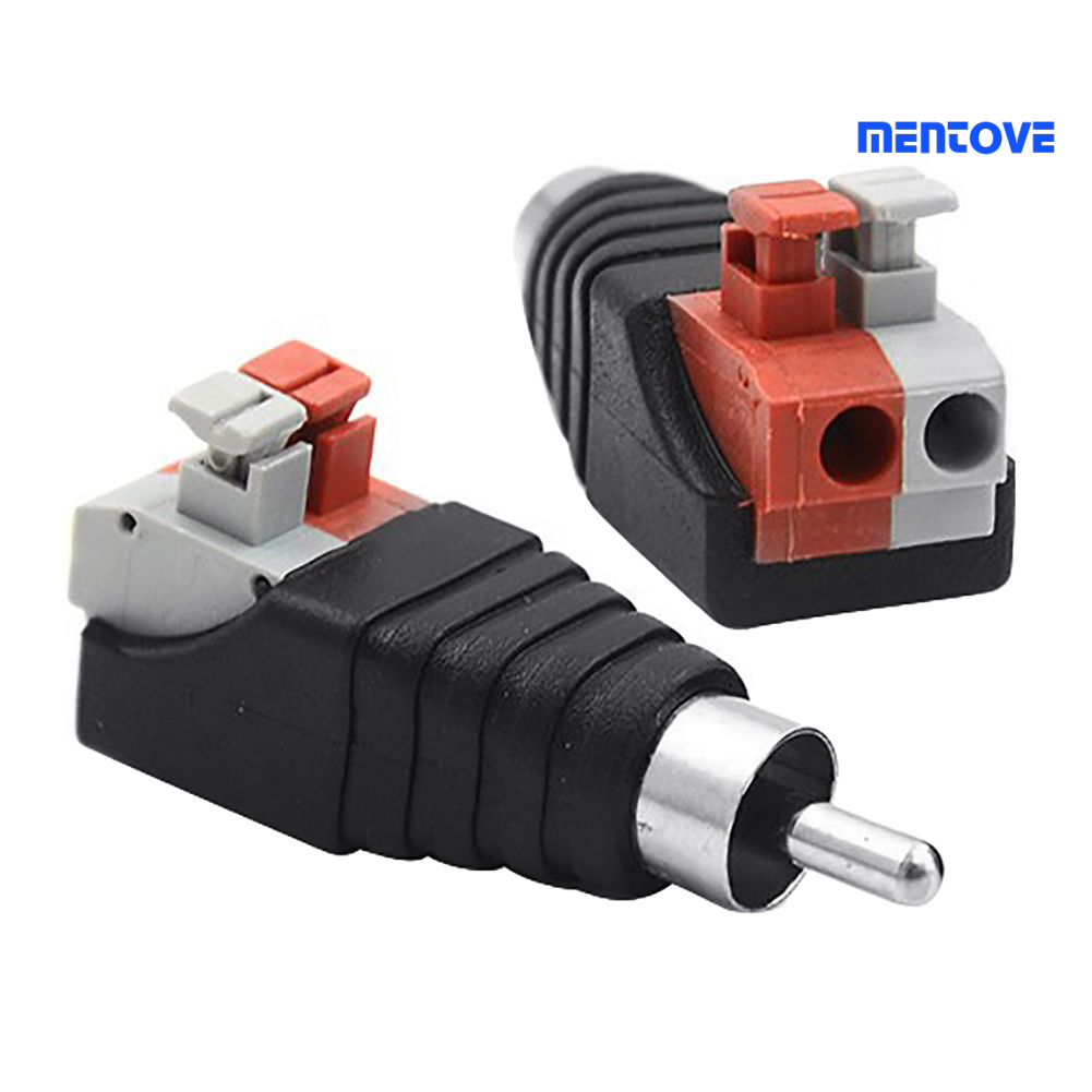 CERRXIAN Speaker Phono RCA Male to 2 Screw Terminal Strip Audio Video Spring Press Type Balum Connector Adapter 2-Pack 