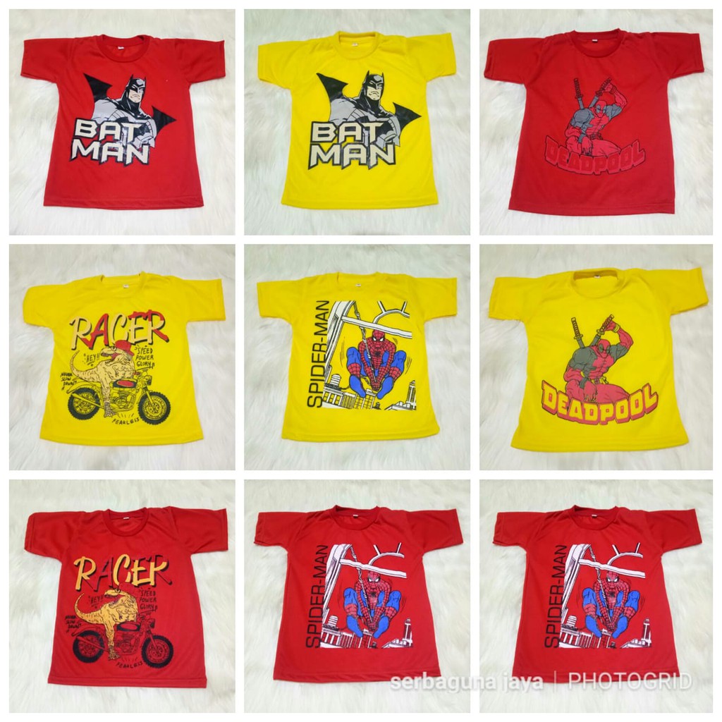 Grosir Kaos anak reglan dan oblong termurah se Indonesia