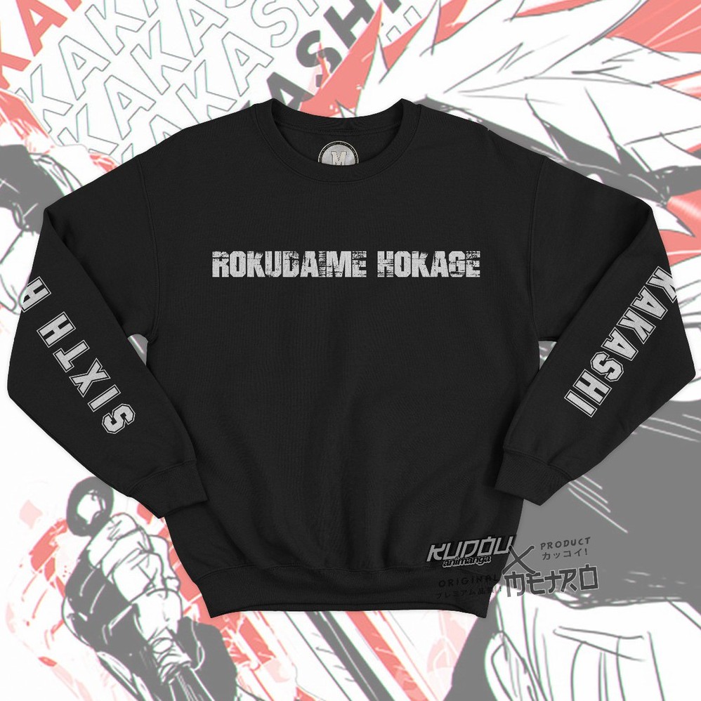 Crewneck Rokudaime Kakashi Anime Manga Naruto Premium Cotton Fleece unisex