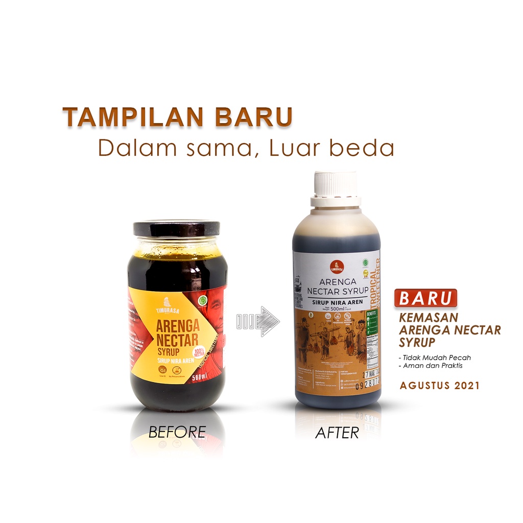 Gula Aren Cair Premium Asli Timurasa - Liquid Arenga Sugar 500ml