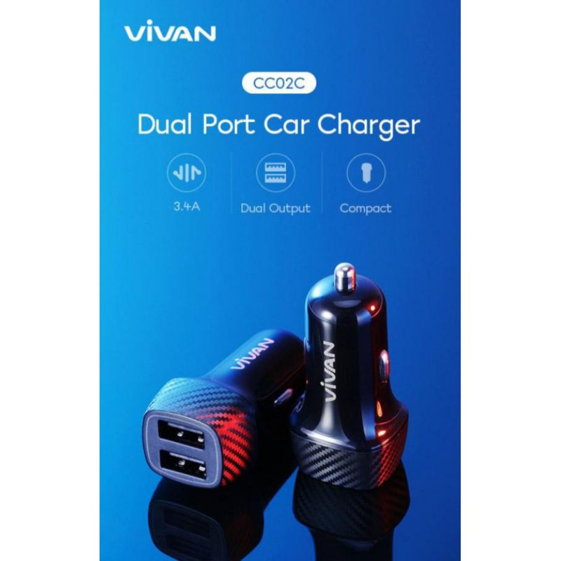 Vivan Car Charger CC02C plug in  mobil