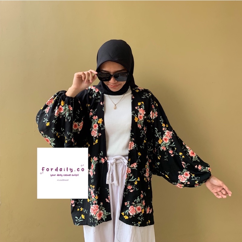 KIYOWO OUTER BALON  | ARABELLA OUTER-Flowers black
