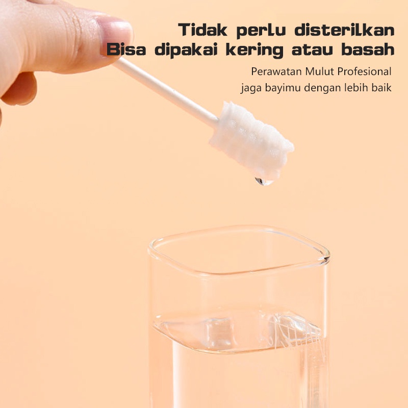 Pembersih Lidah Bayi /Pembersih Mulut Bayi / Baby Mouth Cleaner / Baby Oral Cleaner Kapas Batang Sikat Gigi Sikat Bayi Lidah Untuk Bayi 0-3 Tahun