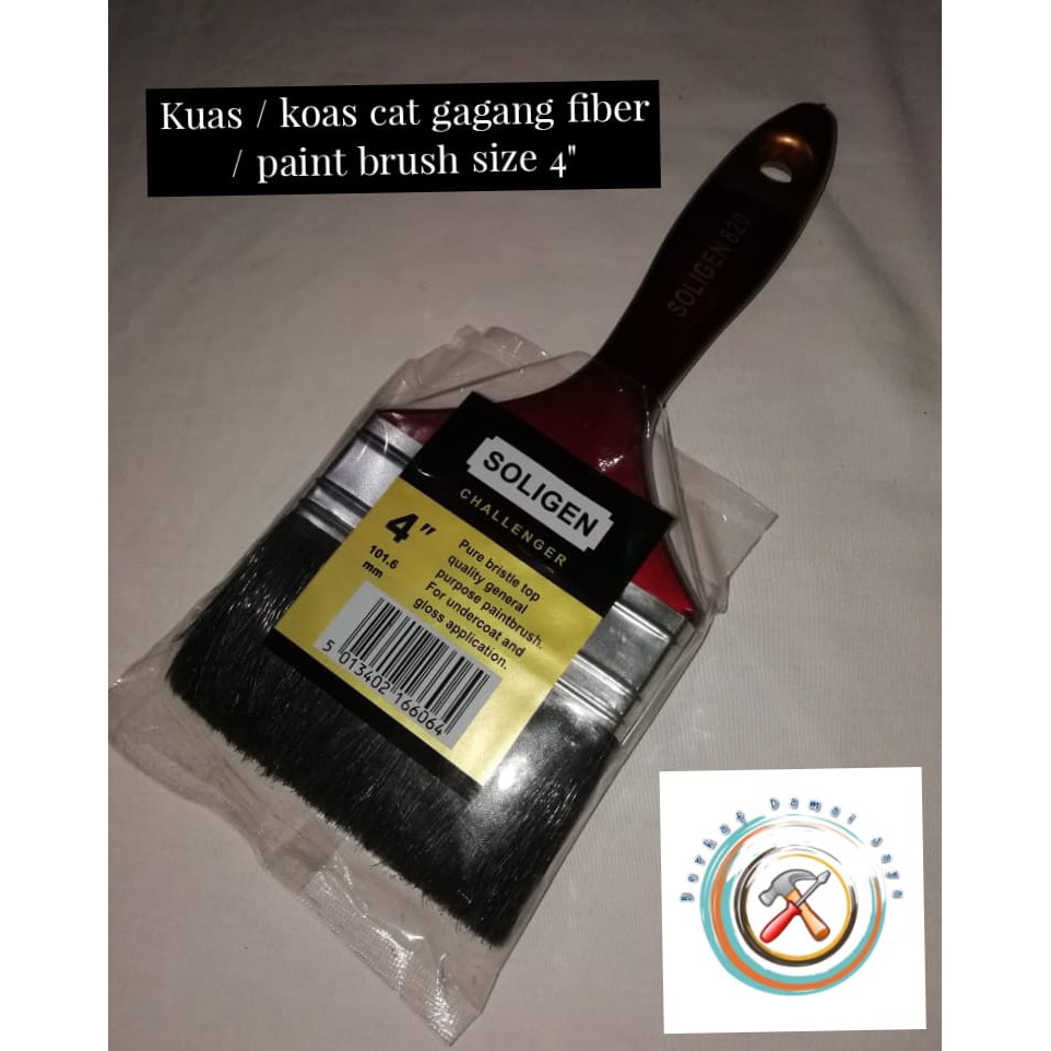 

kuas cat homecare / black brush / gagang fiber / paint brush size 4