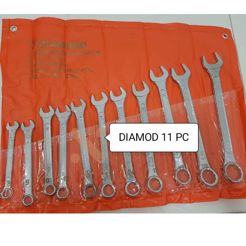 KUNCI RING PAS SET 11 PCS DIAMOND 8 - 22 MM