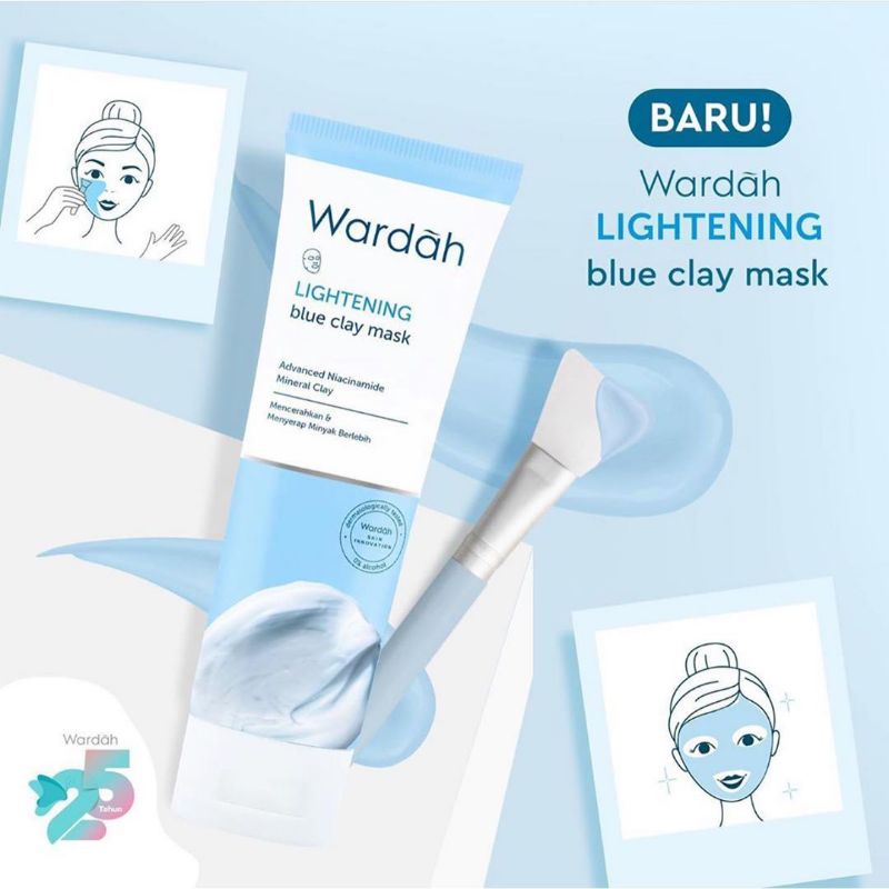 Wardah Lightening Blue Clay Mask 50g/Wardah Lightening/Wardah Face Mask/Wardah Masker Wajah/Wardah M