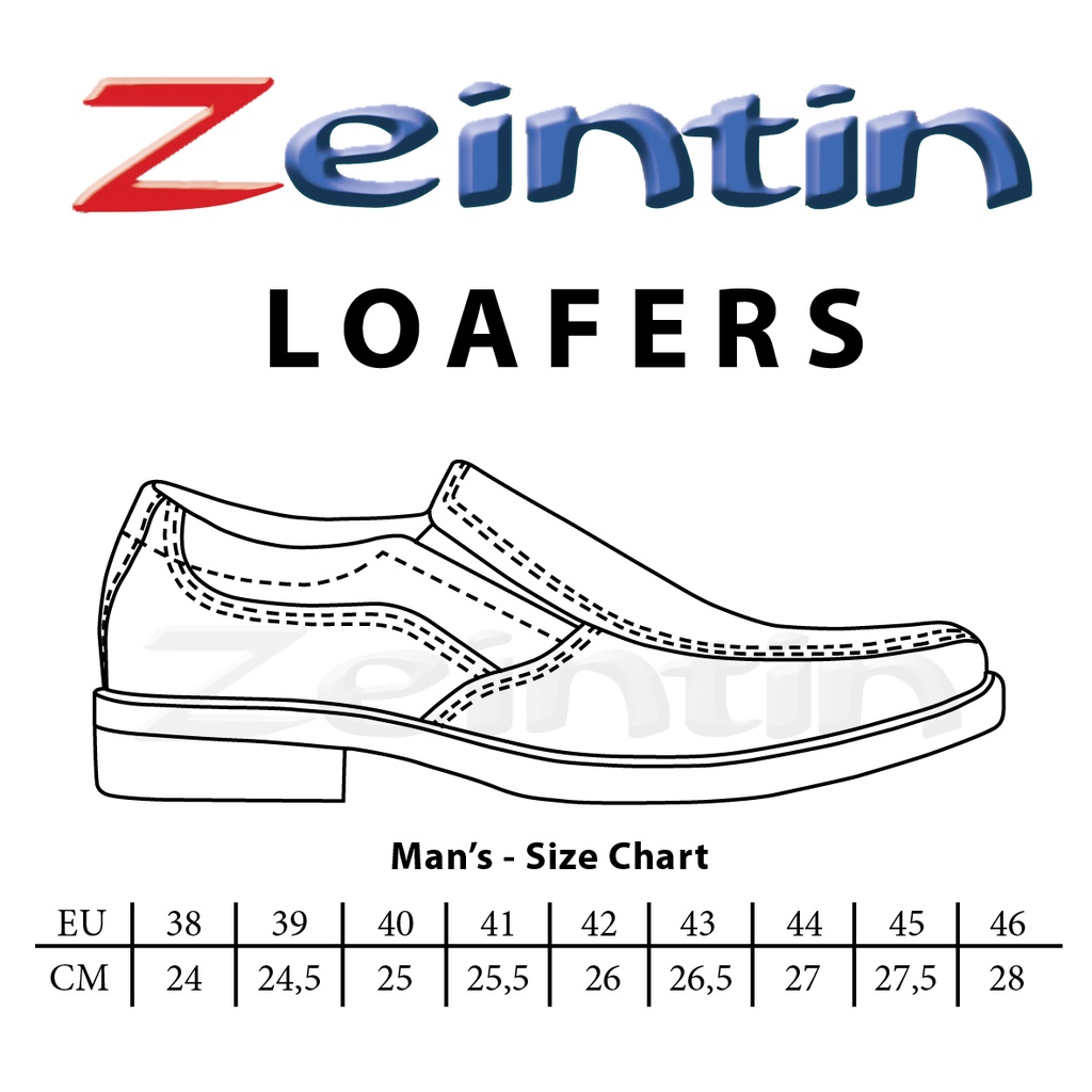 Zeintin - Sepatu Pantofel Pria Bahan Kulit Sintetis Pantofel Pria Kerja Kantor Formal Big Size Original Zeintin BJ