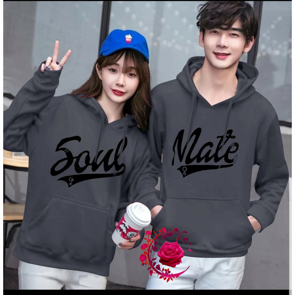 WSE390 - Sweater Couple Soulmate / Sweater Couple Pasangan/ Sweater Hoodie Couple /Sudah Satu Pasang Cowok Cewek / PREMIUM QUALITY