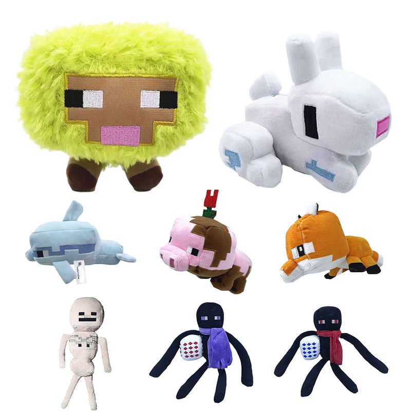 Mainan Boneka Plush Minecraft Creeper Enderman Pig Bear Pixel Zombie Untuk Hadiah Natal / Tahun Baru