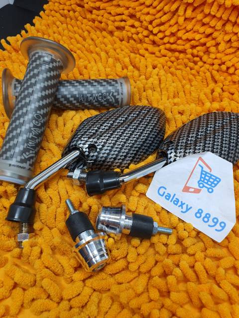 Spion beat Mini Karbon Crome+ Jalu Stang silver + Handgrip Karbon Kitaco