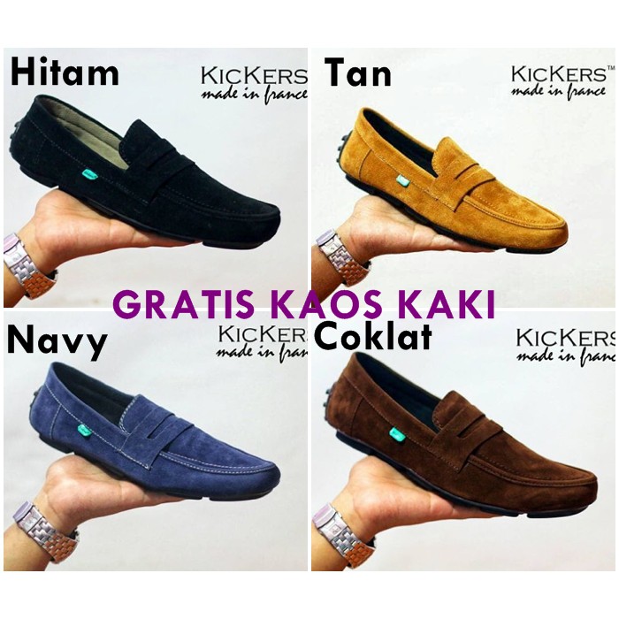 Sepatu Pria Kickers mocasin slop Formal Casual Kerja Kantor