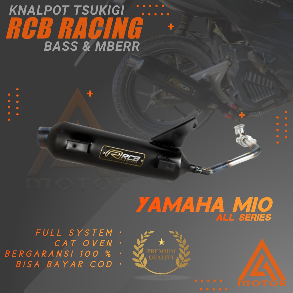 Knalpot RCB RACING Tsukigi Tsugigi Tsugi Sugigi Sukigi Mio Smile Sporty M3 Soul Karbu GT Z J Bass