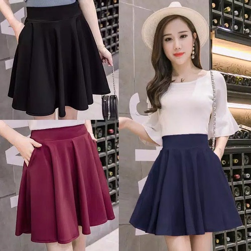 Rok Mini Scuba Midi Premium - Rok lebar tenis olahraga model korea