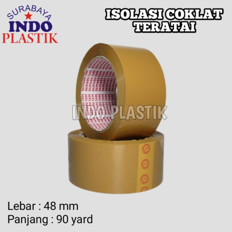 

unik isolasi solasi selotip lakban coklat besar teratai 45 mm 90 yard