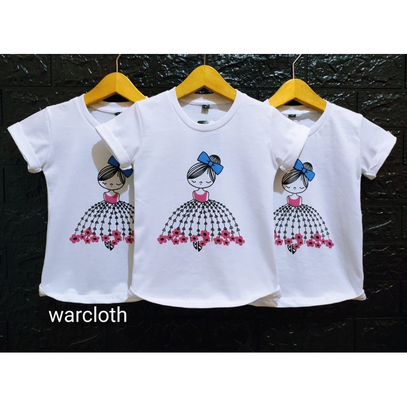 Warcloth Baju Anak Perempuan Kualitas Distro Bahan Adem 1-8 tahun motif gaun Putih