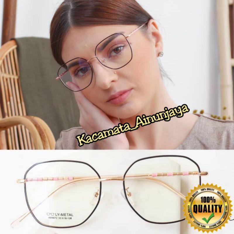 Frame kacamata wanita besi | Kacamata minus | Kacamata photocromic | F 9672