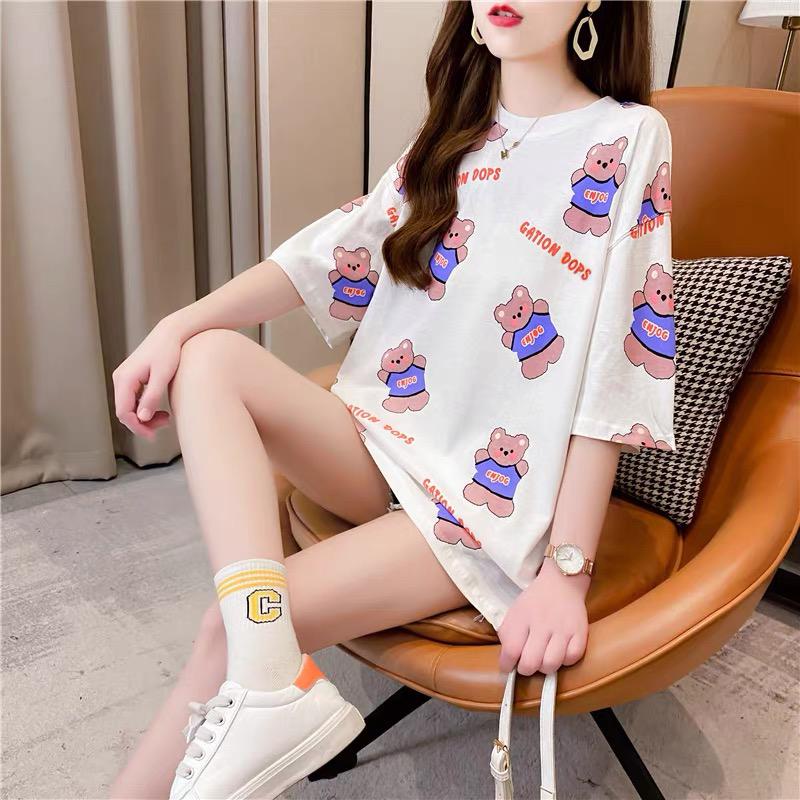 Overtee Tshirt Oversize Wanita Motif Fat Bear Gation Dops - 100% Import