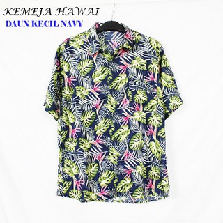 FORTGLASS HAWAI DAUN KECIL KEMEJA PRIA BAJU  PANTAI  COWO 