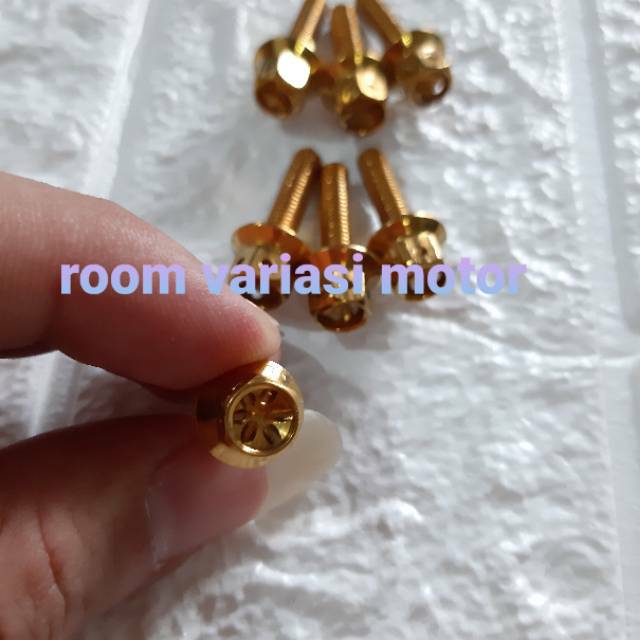 BAUT PROBOLT TUTUP TANGKI NINJA SET 7 PCS GOLD