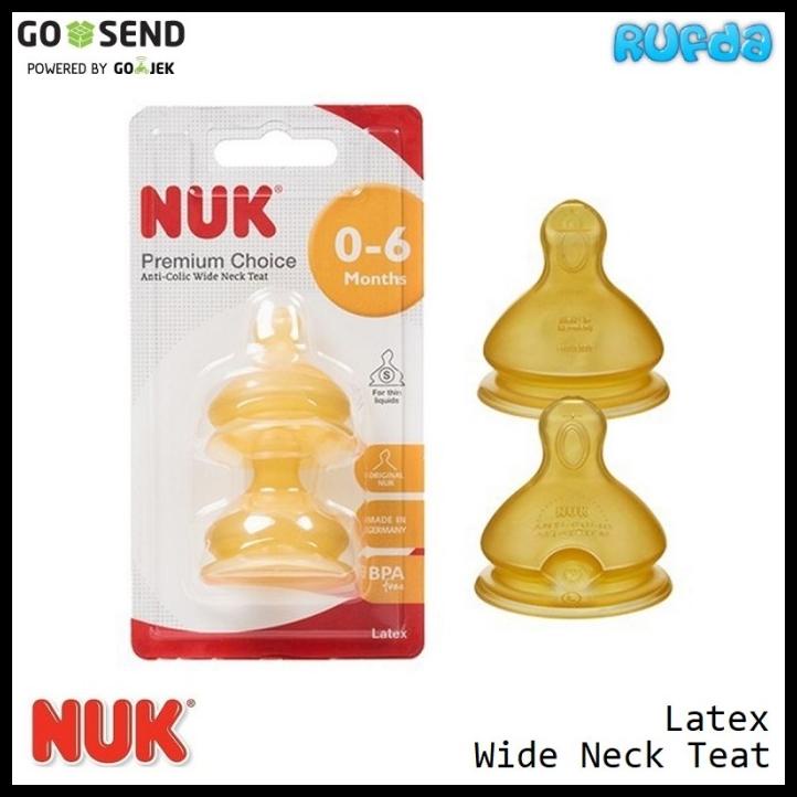 Nuk Latex Wide Neck Teat Nipple Dot Premium Choice Wideneck