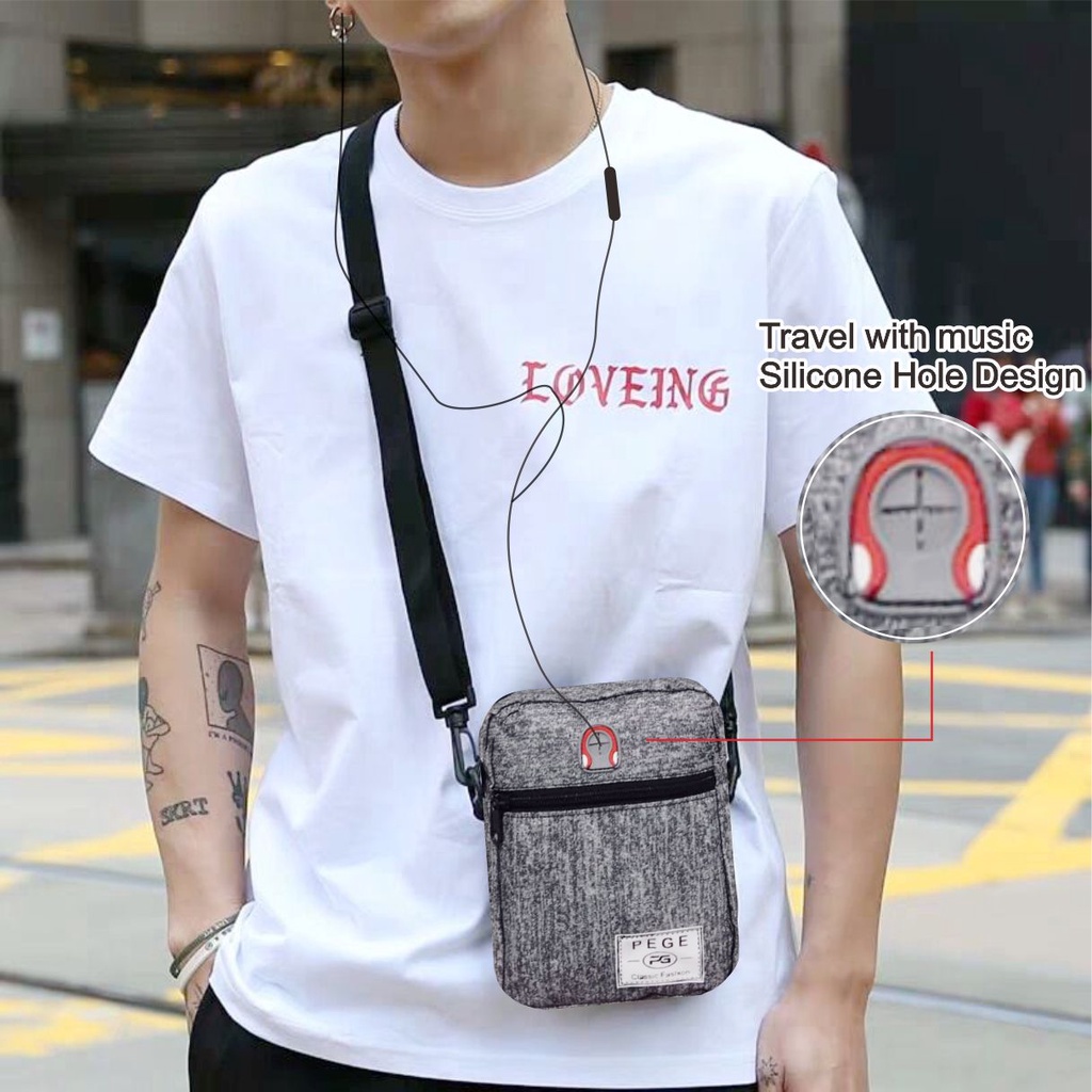 Tas Selempang Kasual Bahan Distro Denim Pria Wanita Unisex - PG - 8879