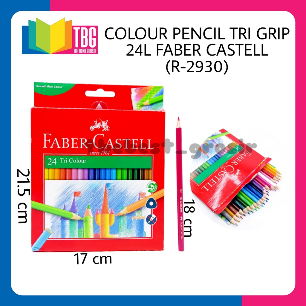 

1 SET COLOUR PENCIL TRI GRIP 24L FABER CASTELL / PENSIL WARNA / COLOUR PENCIL / ALAT MEWARNAI (R-2930)
