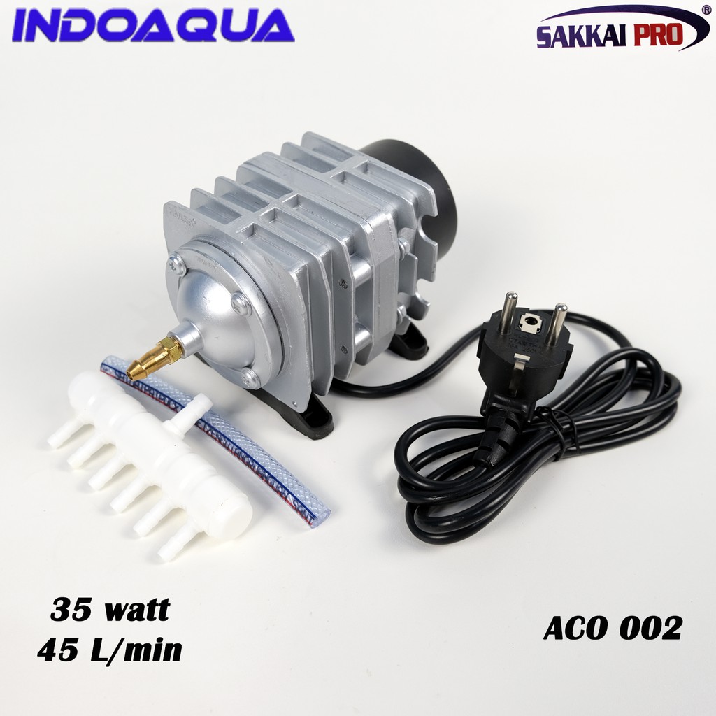 INDOAQUA - Pompa Udara Aerator Aquarium Sakai Pro ACO 002 Pompa Gelembung udara aco 002