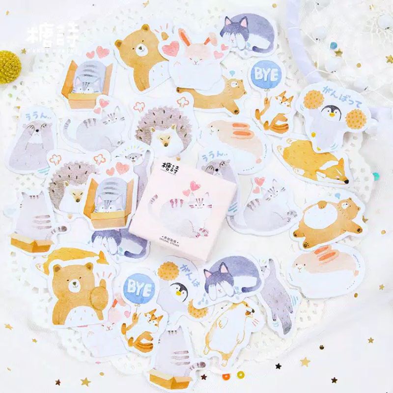 

[SHISHIMI] stiker cute hewan untuk DIY dekorasi jurnal diary scrapbook A0125