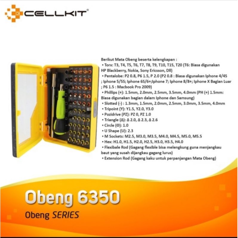 OBENG SET CELLKIT CK6350