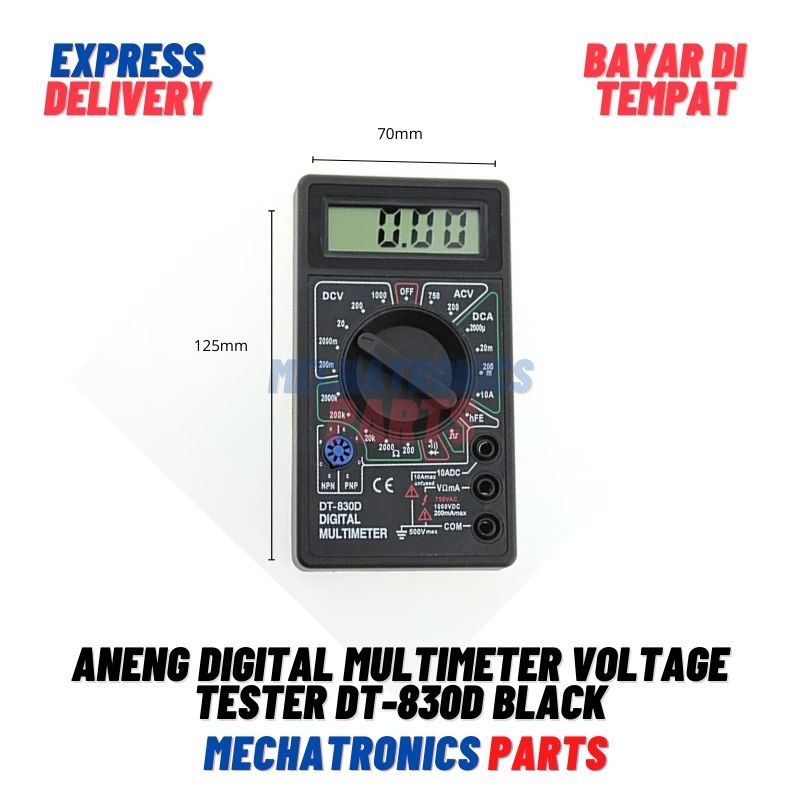 ANENG Digital Multimeter Voltage Tester DT-830D Black