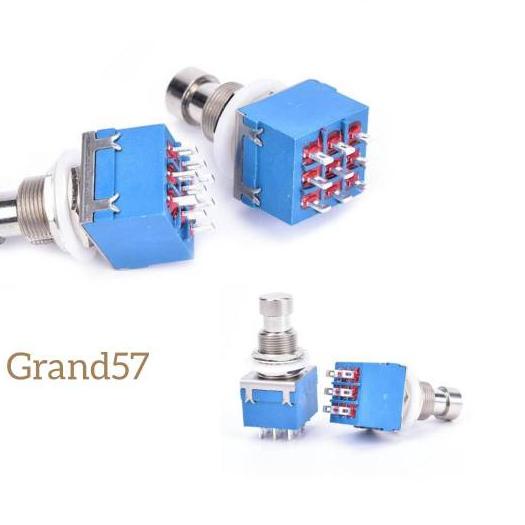 ❂ switch pedal efek 9pin 3PDT gitar switch 9pin 3 PDT foot push true bypass ☻