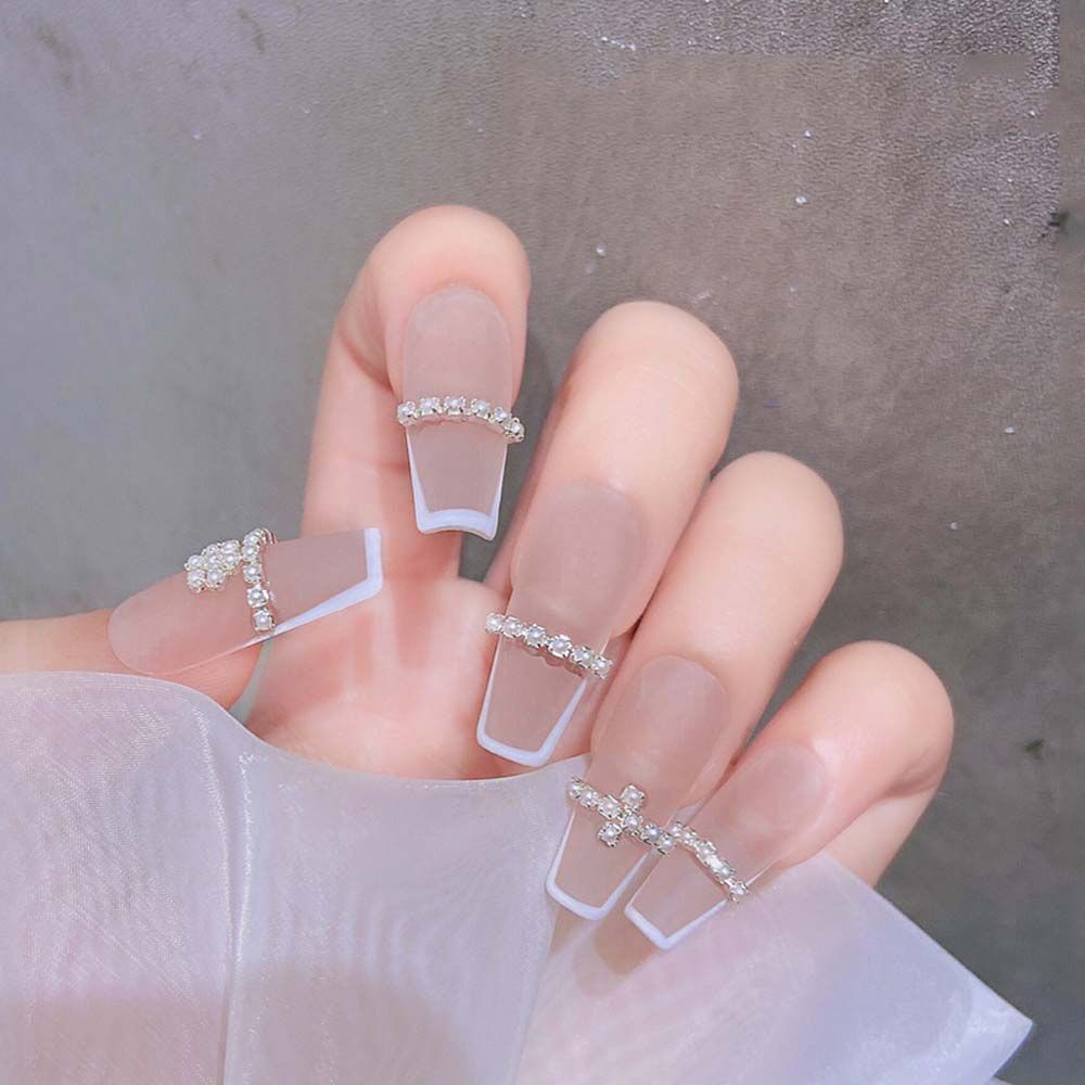 Mxbeauty Rantai Berlian Imitasi 3D Bahan Metal Gaya Jepang Untuk Dekorasi Nail Art